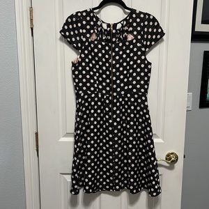 Anthropologie Maeve Black and White Nicola Polka Dot Cutout Dress Size 6